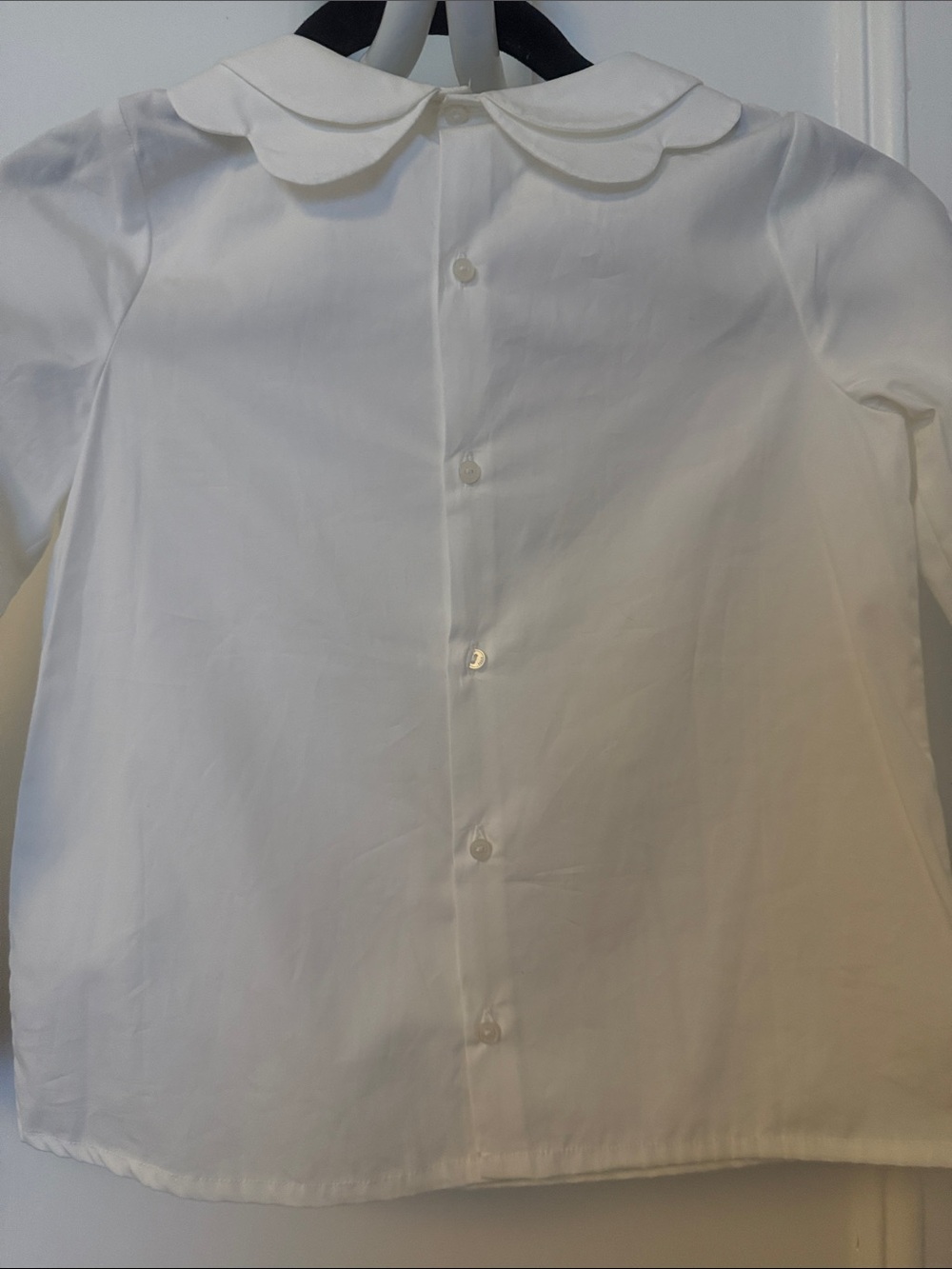 Jacadi White Peter Pan Collar Long-Sleeve Blouse - Picture 4 of 7